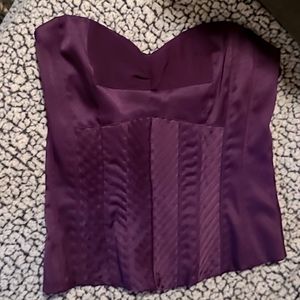 Plum bustier fits great,looks beautiful